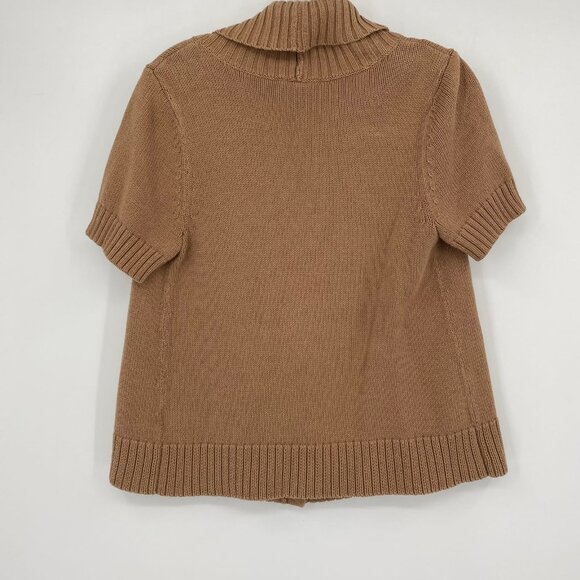 Caslon Tan Short Sleeve Cardigan | Cozy & Versatile - Picture 5 of 6